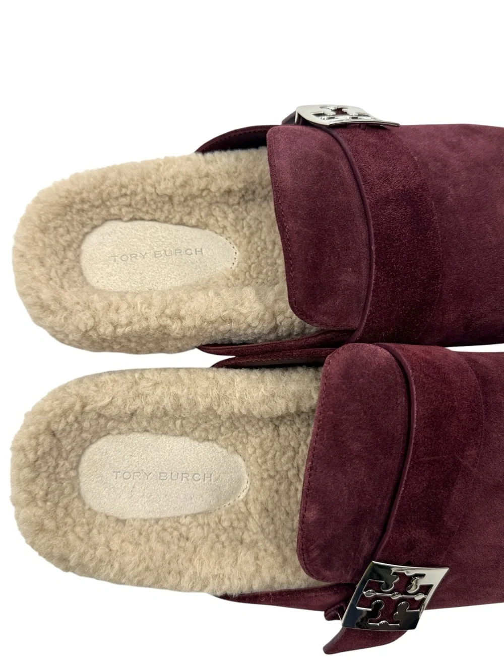 Tory Burch Mellow Shearling Mule Suede Shoes Size 10